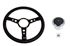 Steering Wheel Kit 15" Leather Semi Dish Black Centre Alloy Boss - LL1121B36A - Mountney